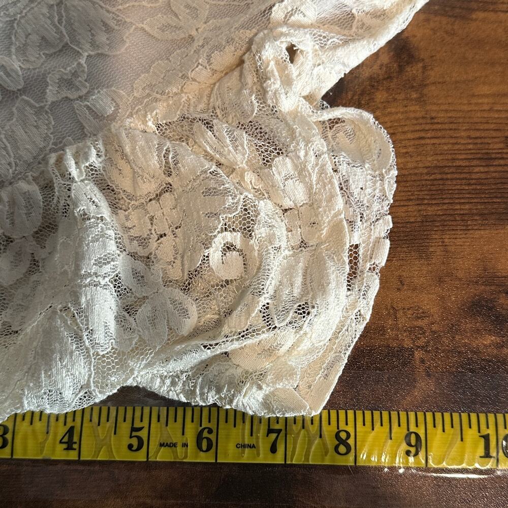 Anthropologie Areve Floral Lace Dress Large Cream Lined Fairy Cocktail Glam EUC - Picture 5 of 9